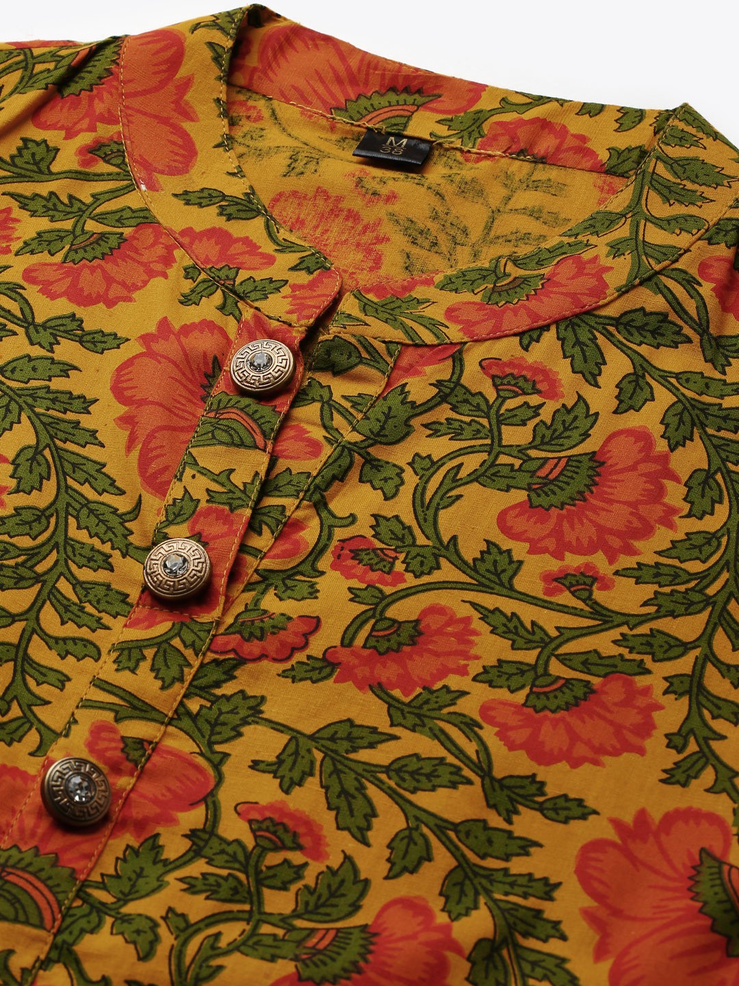 Women Mustard Color Viscose RayonFabric Kurta - Image 3