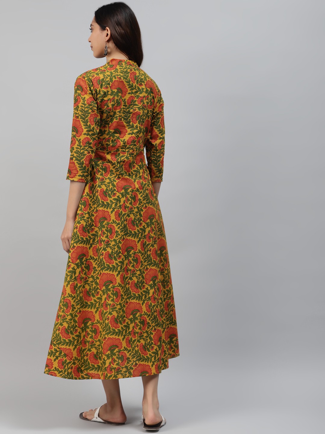 Women Mustard Color Viscose RayonFabric Kurta - Image 5