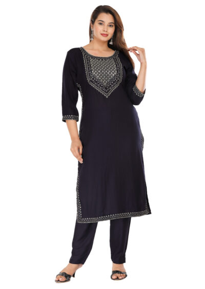 Women Navy Color Kurta Pant set