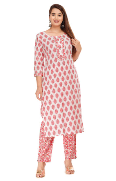 Women Pink Color Kurta With Pant