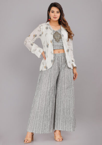 Women Pure Cotton Co-ords Set With Jacket