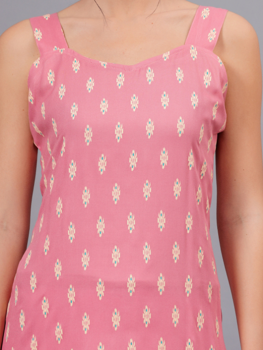 Women Pink Color Sleeveless Kurta - Image 5
