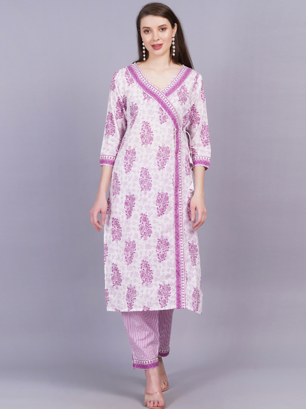 Women Pink Color Stright Kurta pant Set - Image 3