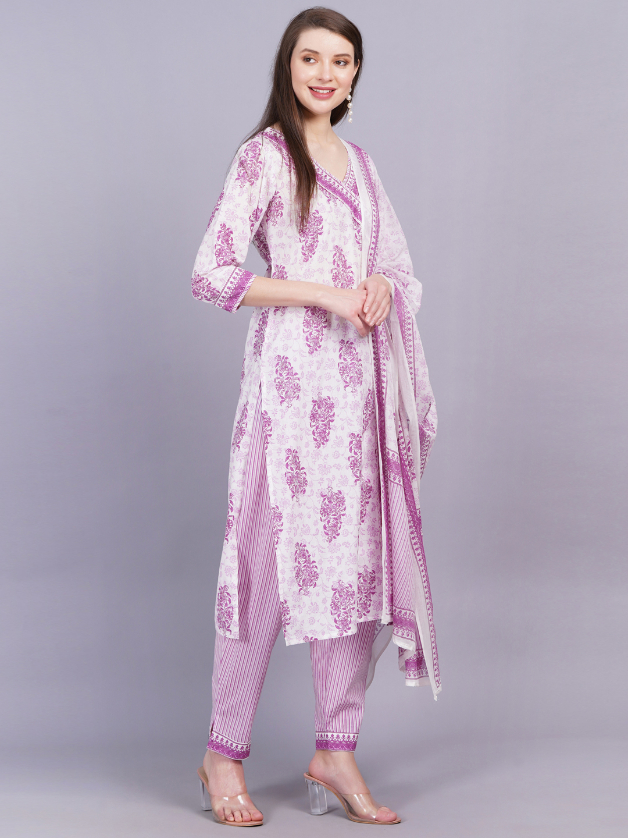 Women Pink Color Stright Kurta pant Set - Image 5