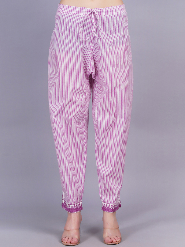 Women Pink Color Stright Kurta pant Set - Image 6