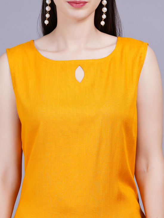 Women Yellow Color Kurta Pant Dupatta Set - Image 5