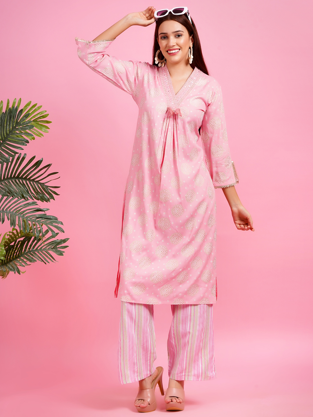 Women Pure Cotton Kurta Palazzo Set