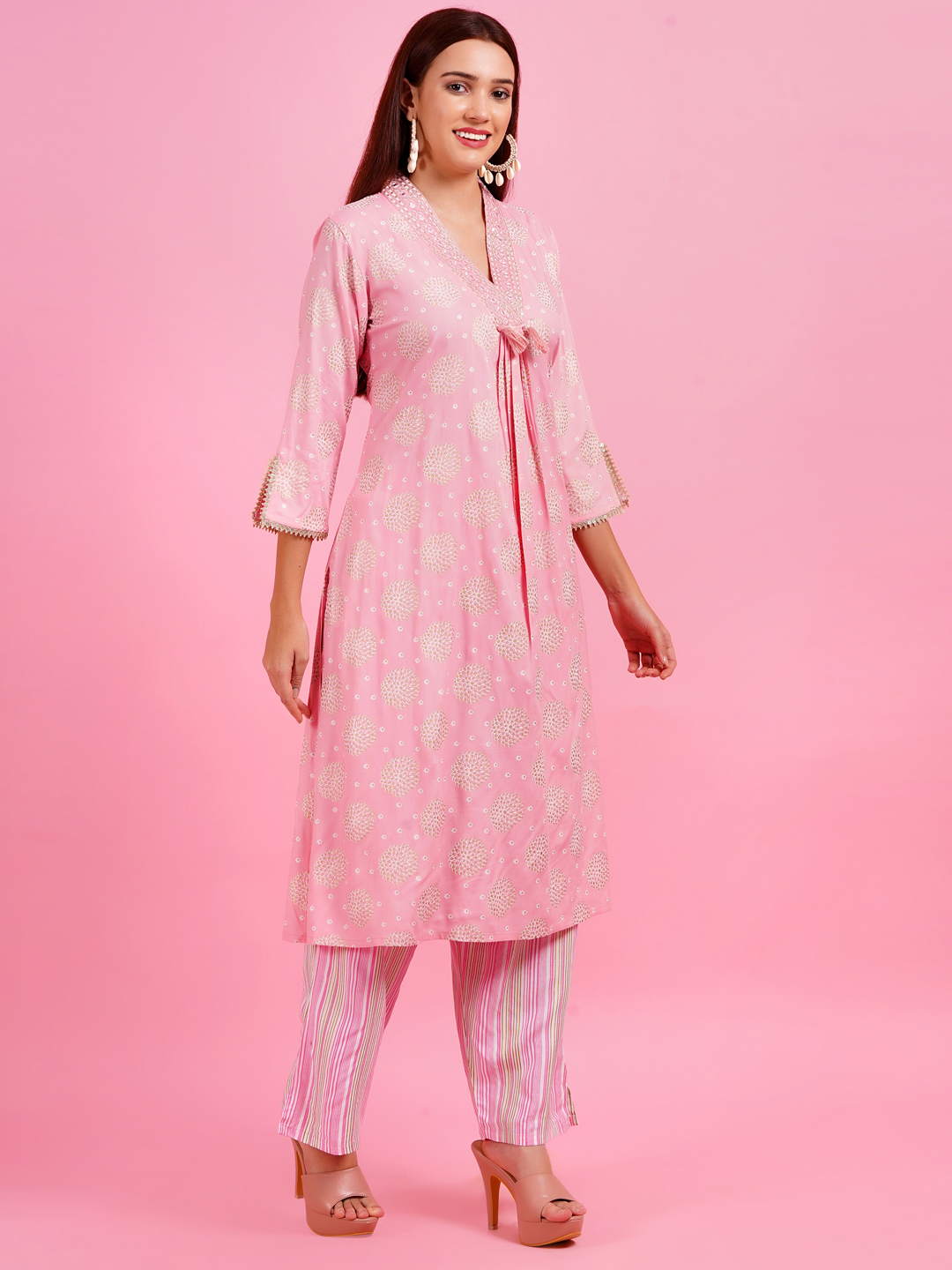 Women Pure Cotton Kurta Palazzo Set - Image 5