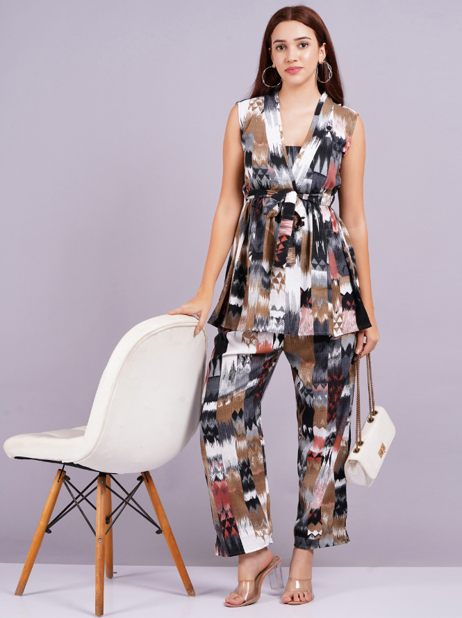 Women Multi Color Viscose Rayon Co-ord Set