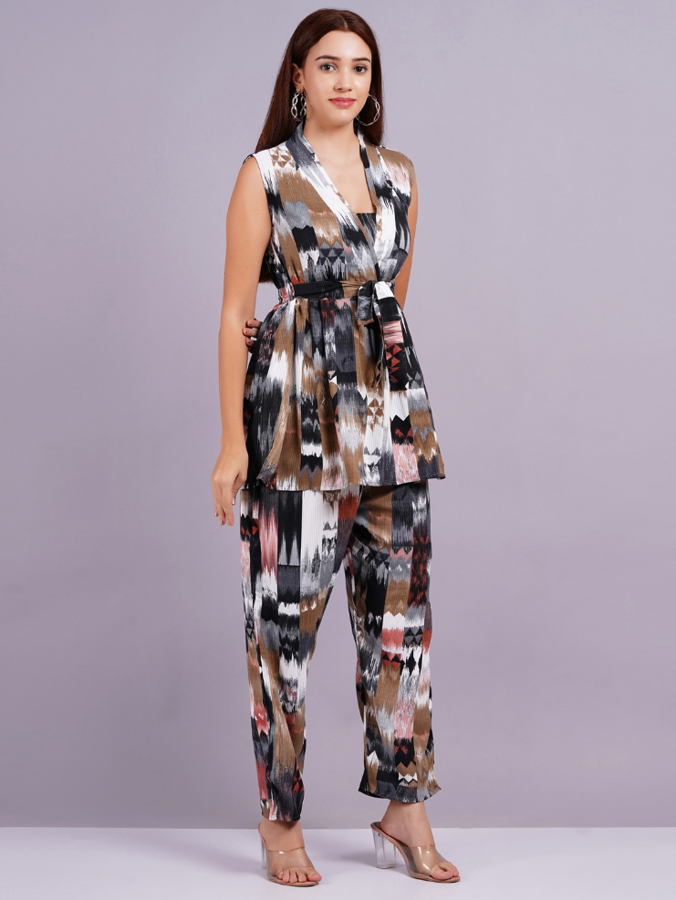 Women Multi Color Viscose Rayon Co-ord Set - Image 2