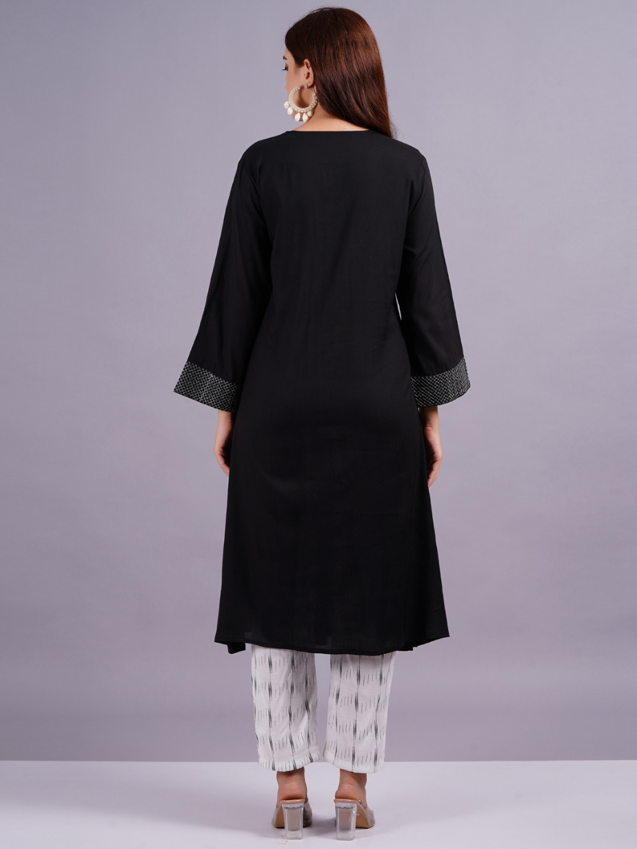 Women Viscose Rayon Kurta Pant Set - Image 3