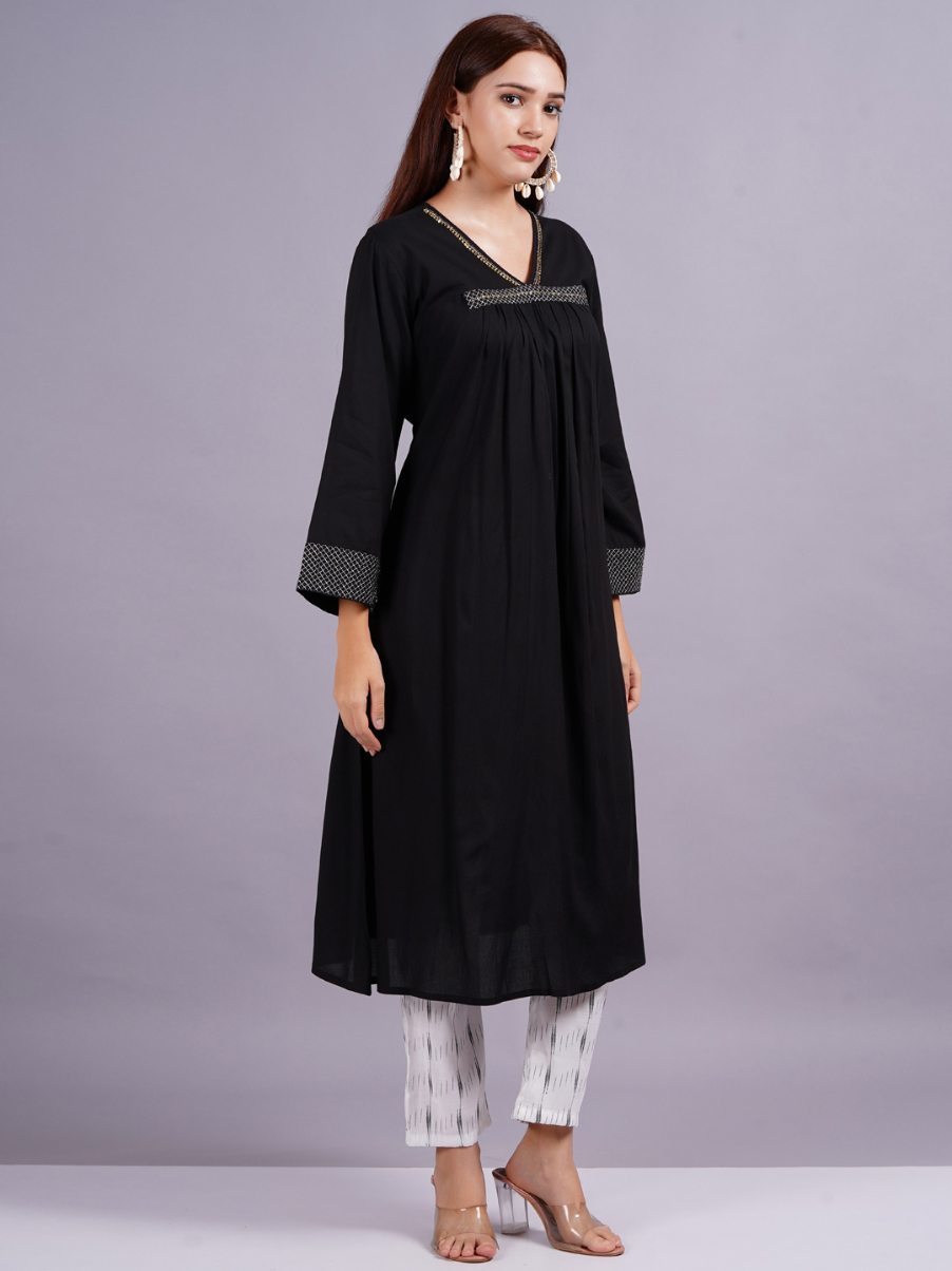 Women Viscose Rayon Kurta Pant Set - Image 5