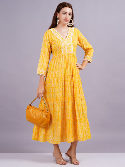 Women Gown Yellow Dress