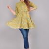Women Mustard Color Flared Kurti